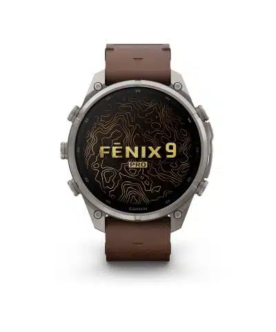 Alternative view of Garmin fēnix® 9 Pro – inReach®, 47mm - Titan med valnøttfarget skinnrem