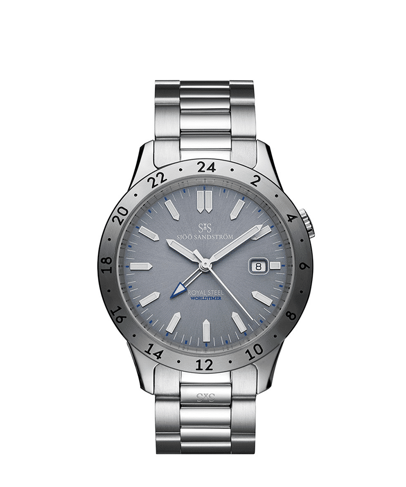 Sjöö Sandström Royal Steel Worldtimer 41mm - 020036