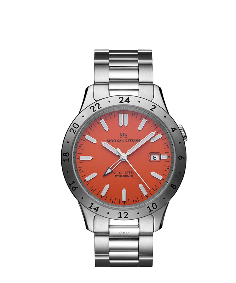 Sjöö Sandström Royal Steel Worldtimer 41mm - 020104