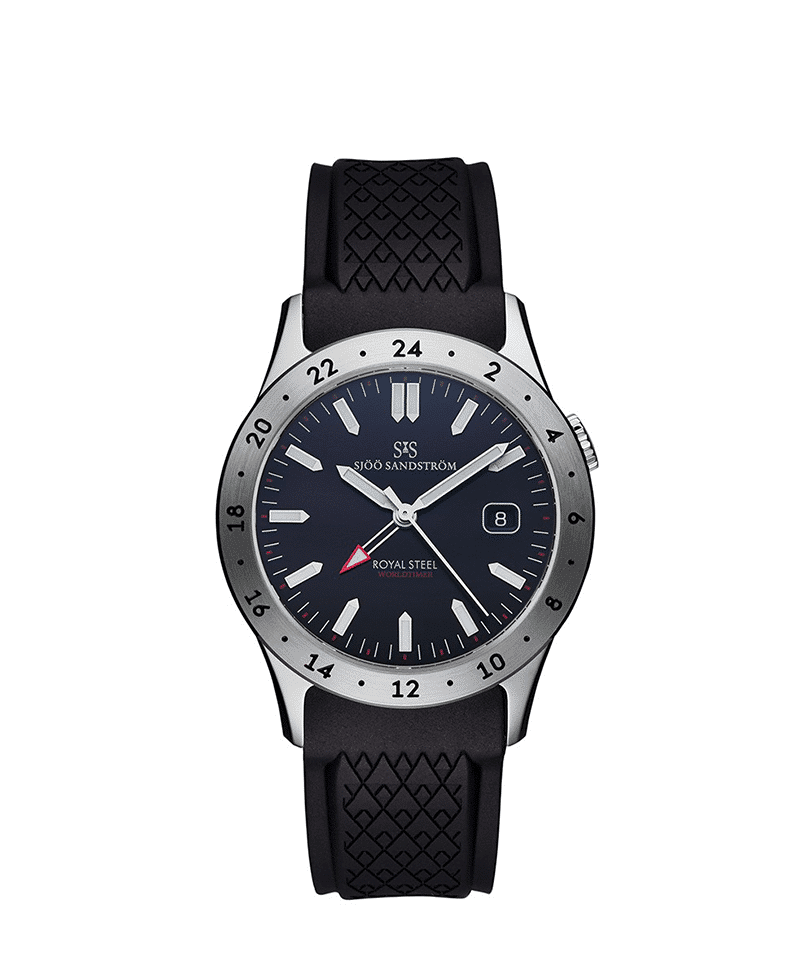 Sjöö Sandström Royal Steel Worldtimer 36mm - 020432