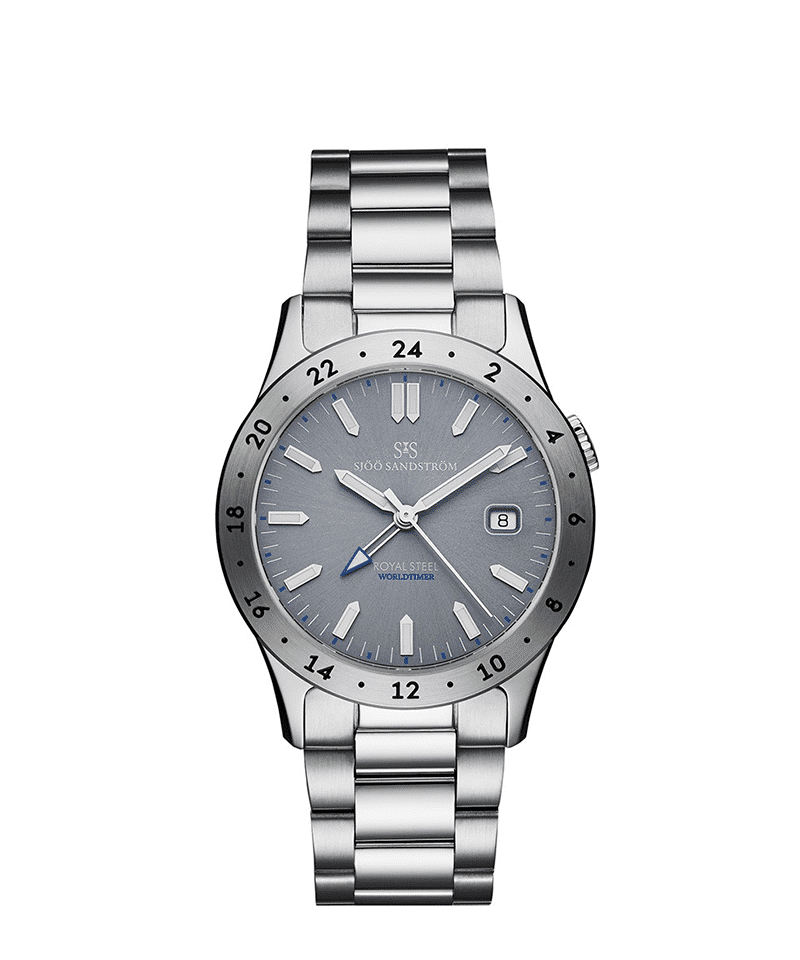Sjöö Sandström Royal Steel Worldtimer 36mm - 020500