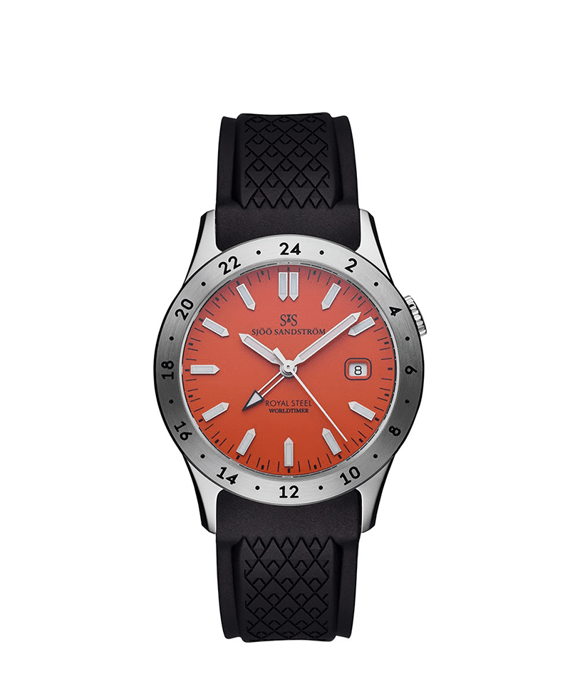 Sjöö Sandström Royal Steel Worldtimer 36mm - 020548