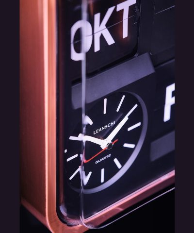 Leanschi Large, vintage-looking, full Annual Calendar and Wall-Clock with digital, flip-display (in German) - Bilde 5