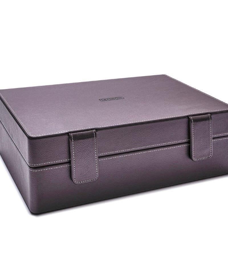 Alternative view of Leanschi 9 slot box with tools and magnifier