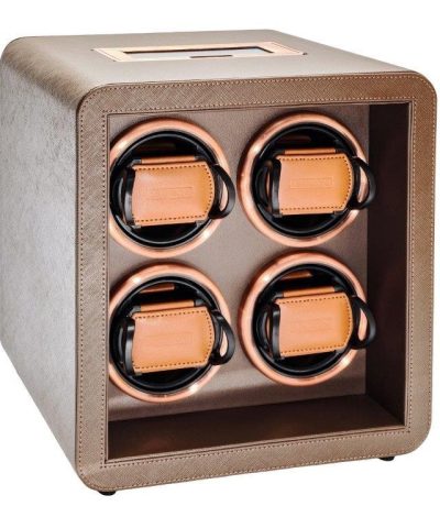 Leanschi watch winder 4 slots/brown saffino