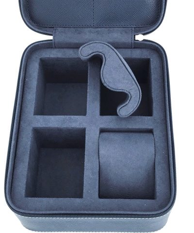 Alternative view of Leanschi 4 slot watch box/blue