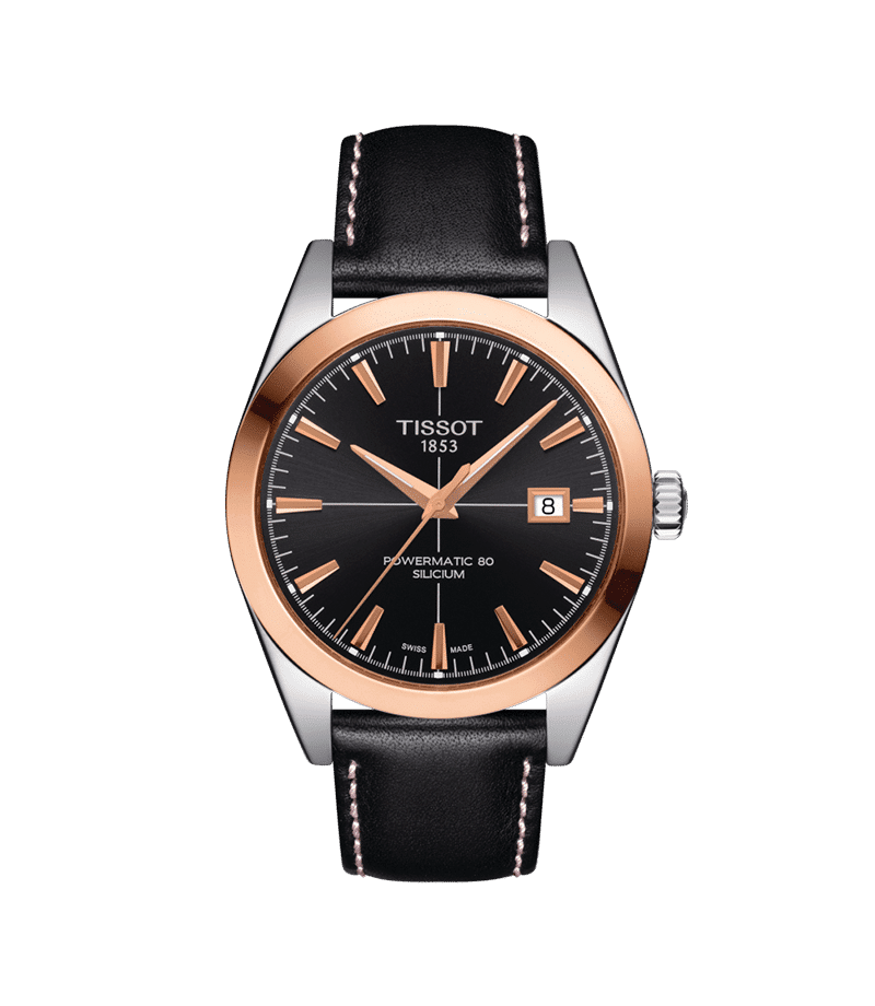 Tissot Gentleman Powermatic 80 Silicium 18K Gold Bezel - T927.407.46.051.00