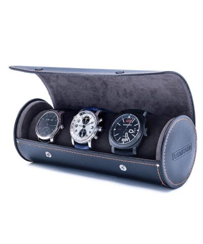 Alternative view of Leanschi Watch-Roll for 3-4 watches | black PU-leather